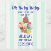 アイスクリームスコップと散水赤ちゃんシャワー ワインラベル (シングルラベル)