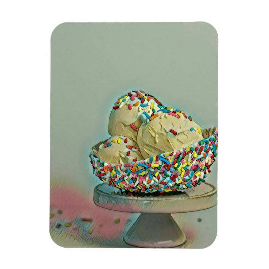 アイスクリームスコップふりかける マグネット (縦)