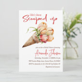 アイスクリームスコップアップフローラブライダルシャワー 招待状 (スタンド正面)