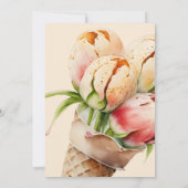 アイスクリームスコップアップフローラブライダルシャワー 招待状 (裏面)