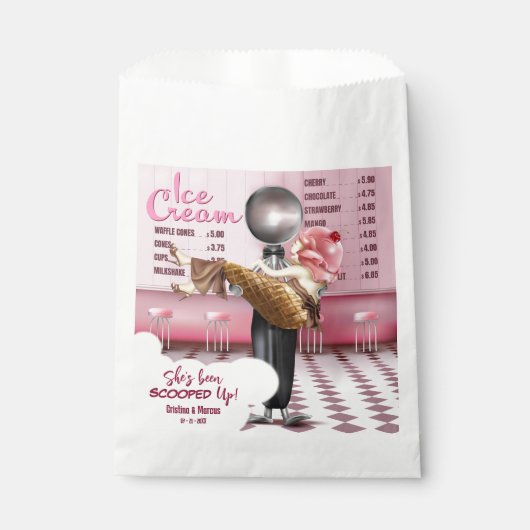 アイスクリームスコップアップブライダルシャワー フェイバーバッグ (正面)