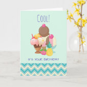 アイスクリームスコップスウィンドスプリンクル誕生日 カード (黄色い花)