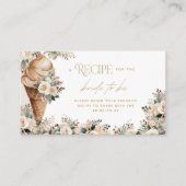 アイスクリームスコップドアップフローラレシピブライダルシャワー エンクロージャーカード (正面)