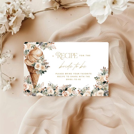 アイスクリームスコップドアップフローラレシピブライダルシャワー エンクロージャーカード