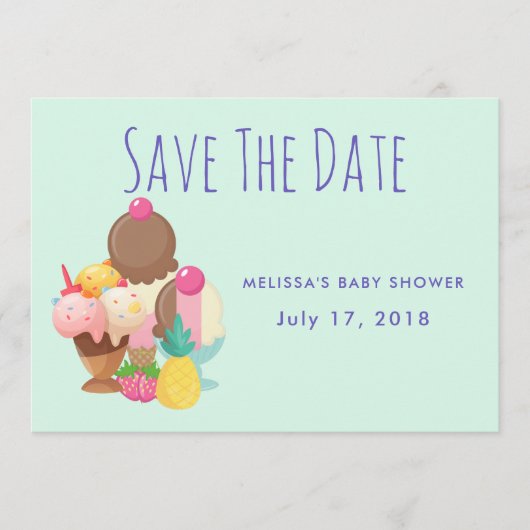 アイスクリームスコップ振りかける日付を保存 セーブザデート (正面)