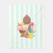 アイスクリームスコップ2017年12月 フリースブランケット (正面)