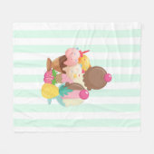 アイスクリームスコップ2017年12月 フリースブランケット (正面(横))