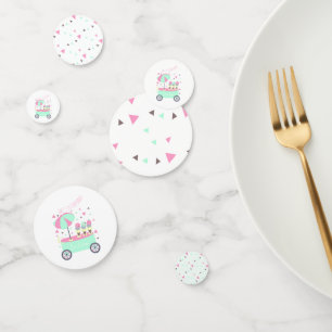 アイスクリームスタンドスウィートピンクバースデーパーティー コンフェッティ