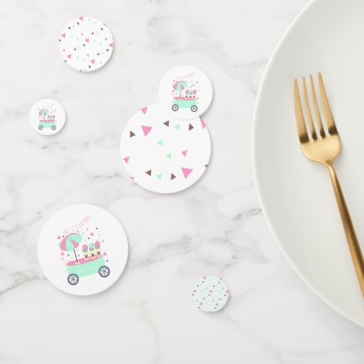 アイスクリームスタンドスウィートピンクバースデーパーティー コンフェッティ (グループ)