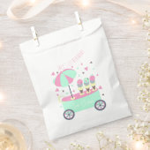 アイスクリームスタンド紙吹雪ピンクバースデーパーティー フェイバーバッグ (クリップ留めされた状態)