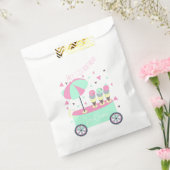 アイスクリームスタンド紙吹雪ピンクバースデーパーティー フェイバーバッグ (封をした状態)