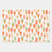 アイスクリームスターラッピング紙セット3 ラッピングペーパーシート (正面)