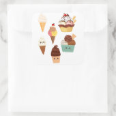 アイスクリームステッカーのセット。 スクエアシール (バッグ)