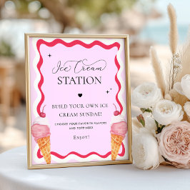 アイスクリームステーションのパーティー ポスター