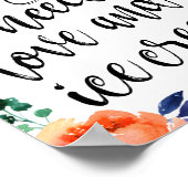 アイスクリームステーション8x10フローラ結婚のサイン ポスター (角)