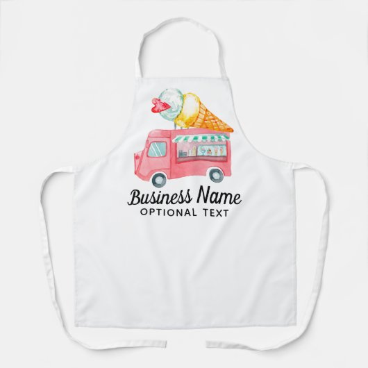 アイスクリームストアビジネスカスタム エプロン (正面)