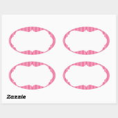 アイスクリームストライプのモノグラム付き 楕円形シール (シート)