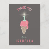 アイスクリームスパークラー女の子の1歳の誕生日ありがとう ポストカード (正面)