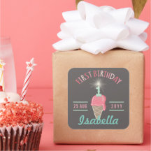 アイスクリームスパークラー1st誕生日パーティーギフトラベル