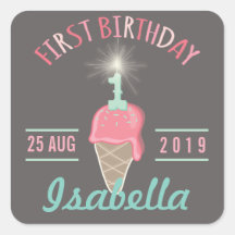 アイスクリームスパークラー1st誕生日パーティーギフトラベル