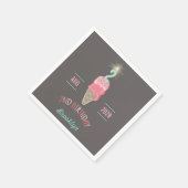 アイスクリームスパークラー2nd誕生日パーティーペーパーナプキン スタンダードカクテルナプキン (角)