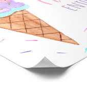 アイスクリームスプリンクルスウィートトリート誕生日標識 ポスター (角)