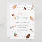 アイスクリームスプリンクルピンクサマーガールベビーシャワー 招待状 (正面)