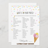 アイスクリームスプリンクル赤ちゃんシャワー – 編集可能な名前， 5x7 招待状 (正面/裏面)