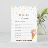 アイスクリームスプリンクル赤ちゃんシャワー – 編集可能な名前， 5x7 招待状 (スタンド正面)