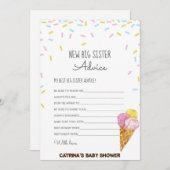 アイスクリームスプリンクル赤ちゃんシャワー – 編集可能な名前， 5x7 招待状 (正面/裏面)