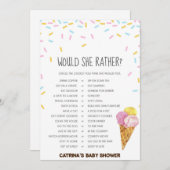 アイスクリームスプリンクル赤ちゃんシャワー – 編集可能な名前， 5x7 招待状 (正面/裏面)