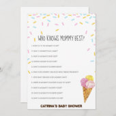 アイスクリームスプリンクル赤ちゃんシャワー – 編集可能な名前， 5x7 招待状 (正面/裏面)