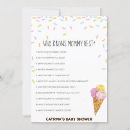 アイスクリームスプリンクル赤ちゃんシャワー – 編集可能な名前， 5x7 招待状