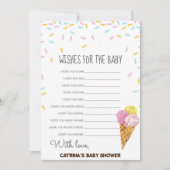 アイスクリームスプリンクル赤ちゃんシャワー – 編集可能な名前， 5x7 招待状 (正面)