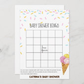 アイスクリームスプリンクル赤ちゃんシャワー – 編集可能な名前， 5x7 招待状 (正面/裏面)