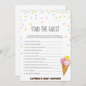 アイスクリームスプリンクル赤ちゃんシャワー – 編集可能な名前， 5x7 招待状 (正面/裏面)