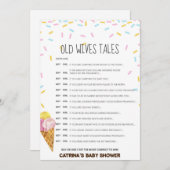 アイスクリームスプリンクル赤ちゃんシャワー – 編集可能な名前， 5x7 招待状 (正面/裏面)