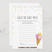 アイスクリームスプリンクル赤ちゃんシャワー – 編集可能な名前， 5x7 招待状 (正面/裏面)