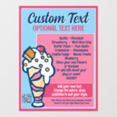 アイスクリームスペシャルフレーバーのメニュー ウィンドウサイン (シート)