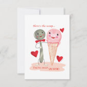 アイスクリームスモール伝統的ヴィンテージバレンタイン 招待状 (正面)