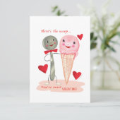 アイスクリームスモール伝統的ヴィンテージバレンタイン 招待状 (スタンド正面)