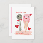 アイスクリームスモール伝統的ヴィンテージバレンタイン 招待状 (正面/裏面)