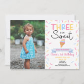 アイスクリームスリーズスウィート3rd誕生日パーティー 招待状 (正面)