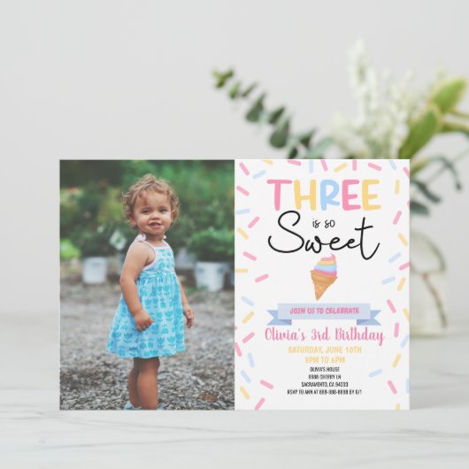 アイスクリームスリーズスウィート3rd誕生日パーティー 招待状 (スタンド正面)