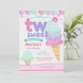 アイスクリームセカンドバースデーパーティの招待状 招待状 (スタンド正面)
