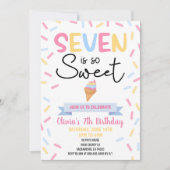 アイスクリームセブンはとても甘い7th誕生日パーティー 招待状 (正面)