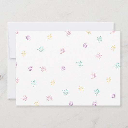 アイスクリームソーシャルウォーターカラー誕生日招待状 招待状 (裏面)