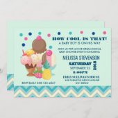 アイスクリームソーシャルクール方法 – Baby Shower 招待状 (正面/裏面)