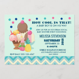 アイスクリームソーシャルクール方法 – Baby Shower 招待状