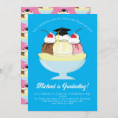 アイスクリームソーシャルサンデー卒業パーティー 招待状 (正面/裏面)